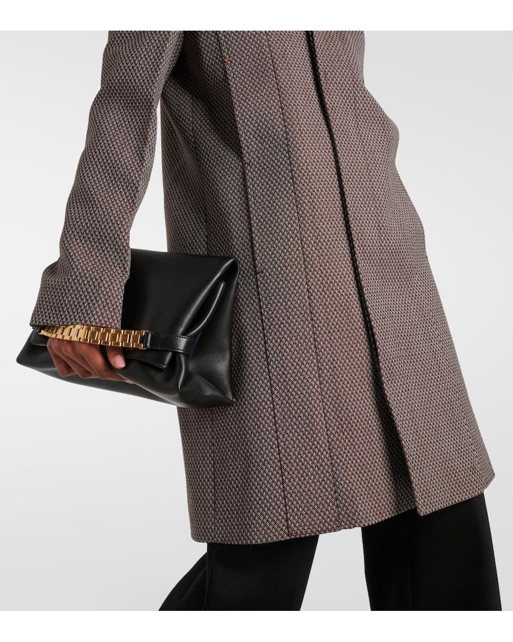 Victoria Beckham Gray Tailored Virgin Wool Coat