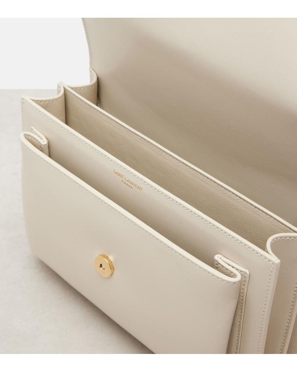 Saint Laurent White Medium Sunset Tasche mit Monogramm