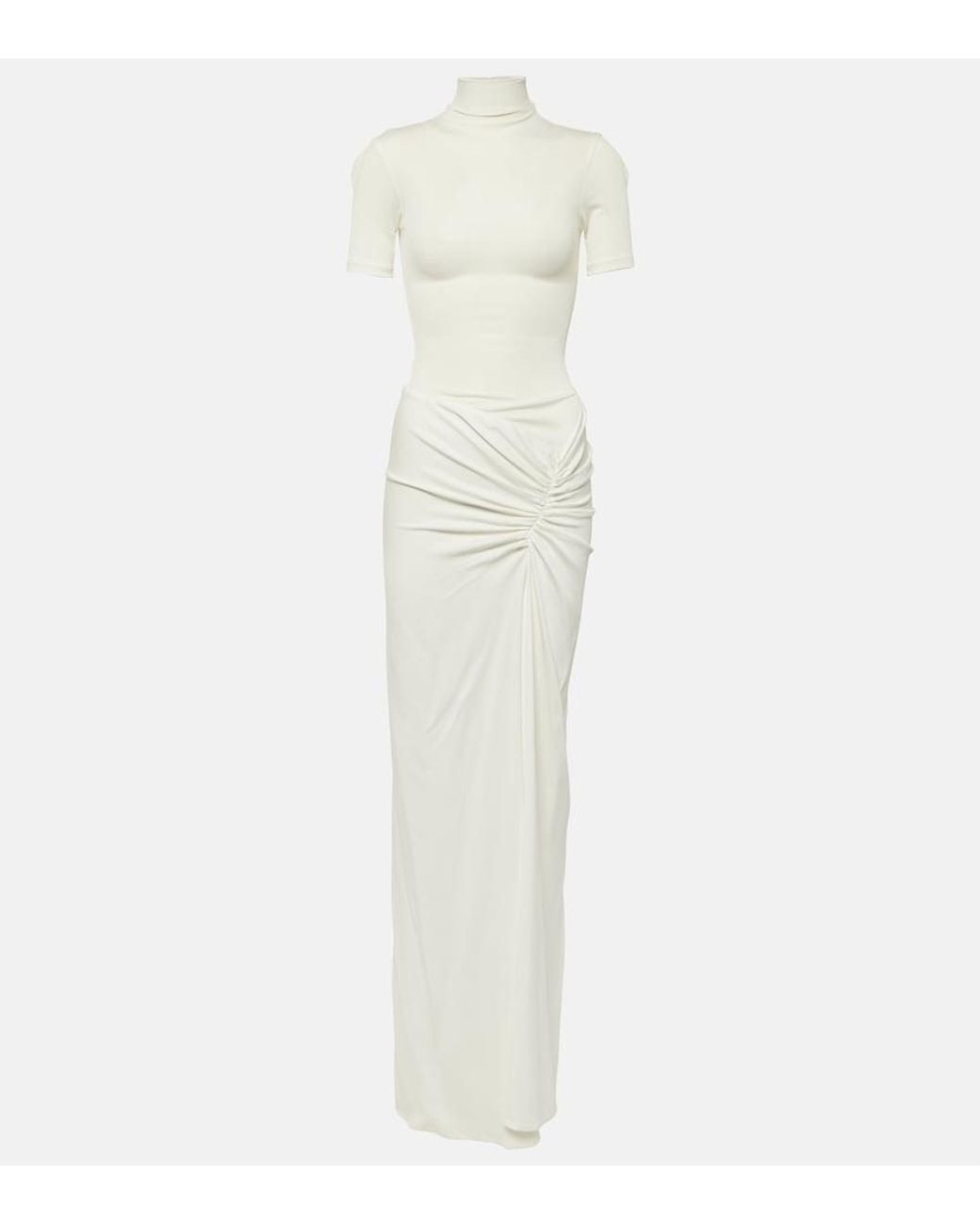 Christopher Esber White Fusion Ruched Maxi Dress