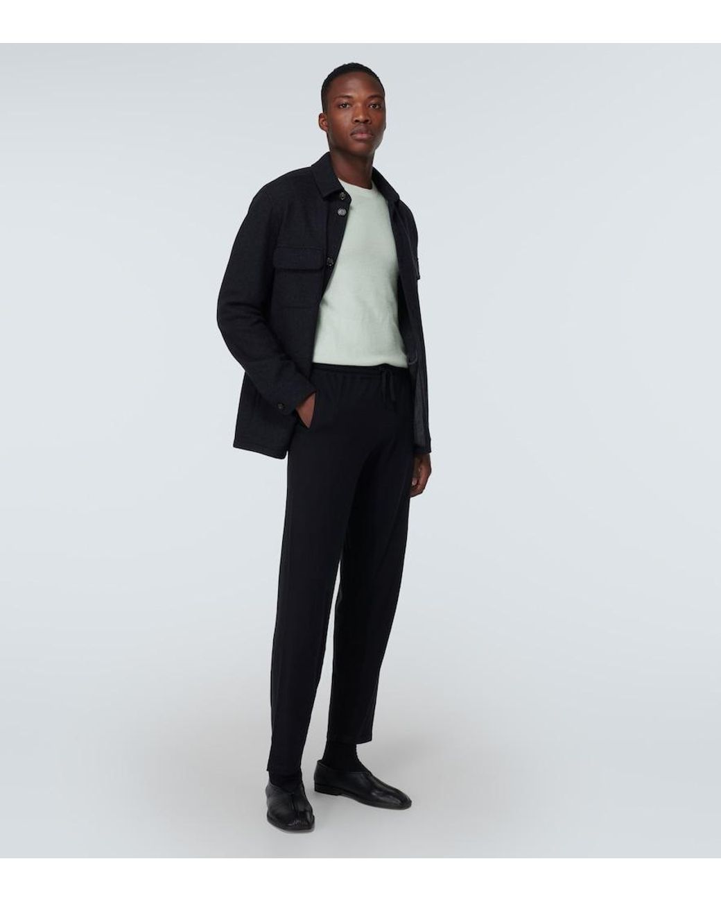 LeKasha Gray Toucques Cashmere Sweater for men
