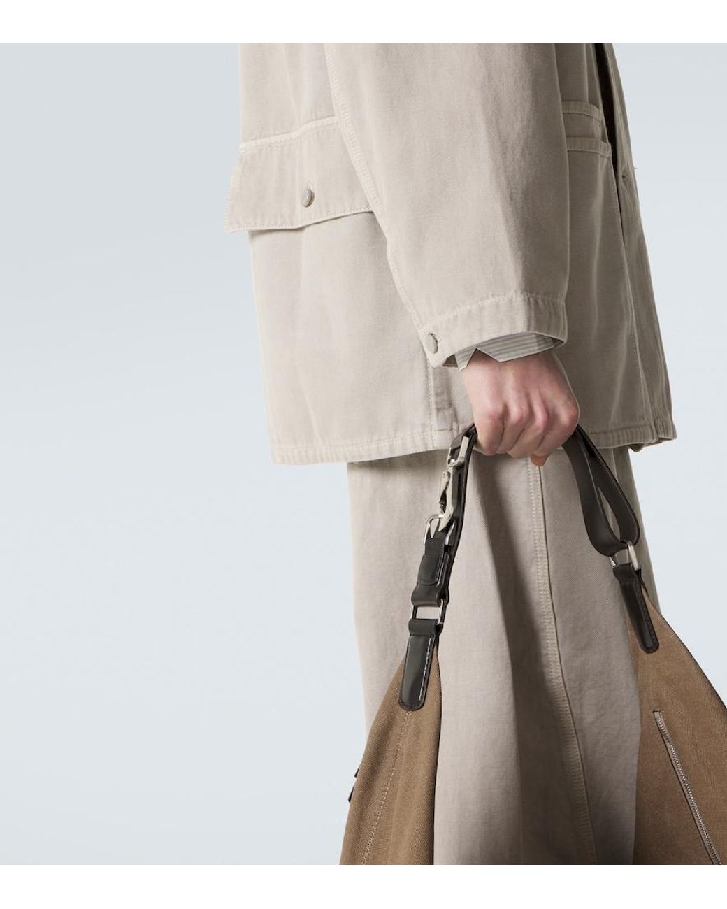 Lemaire Natural Oversized Cotton Twill Overshirt for men