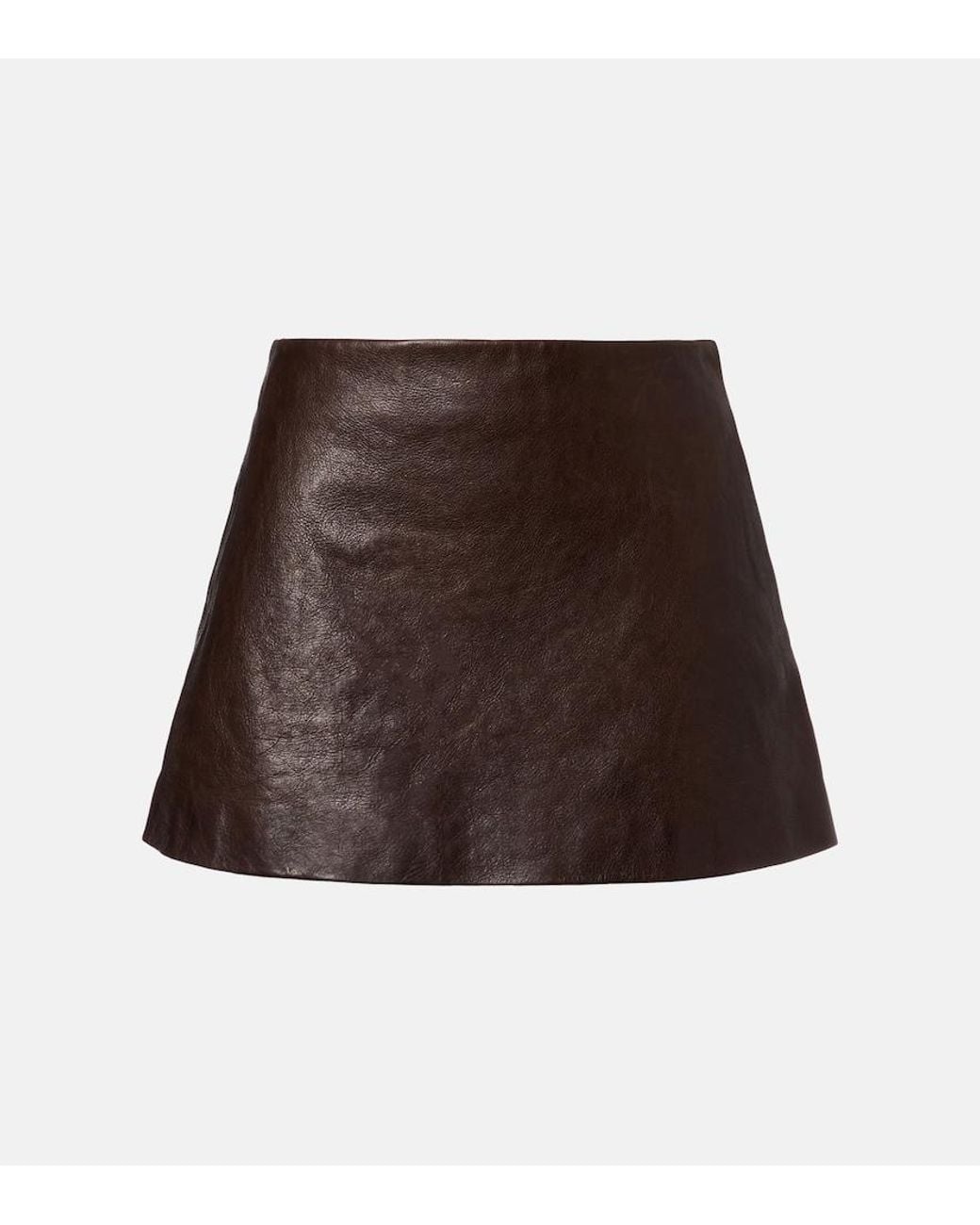 Balenciaga Brown Leather Miniskirt