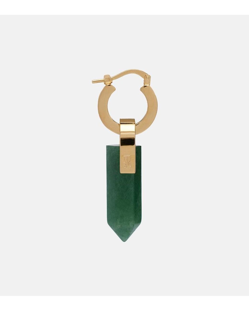 LaDoubleJ Green Pillar Embellished-Plated Earrings