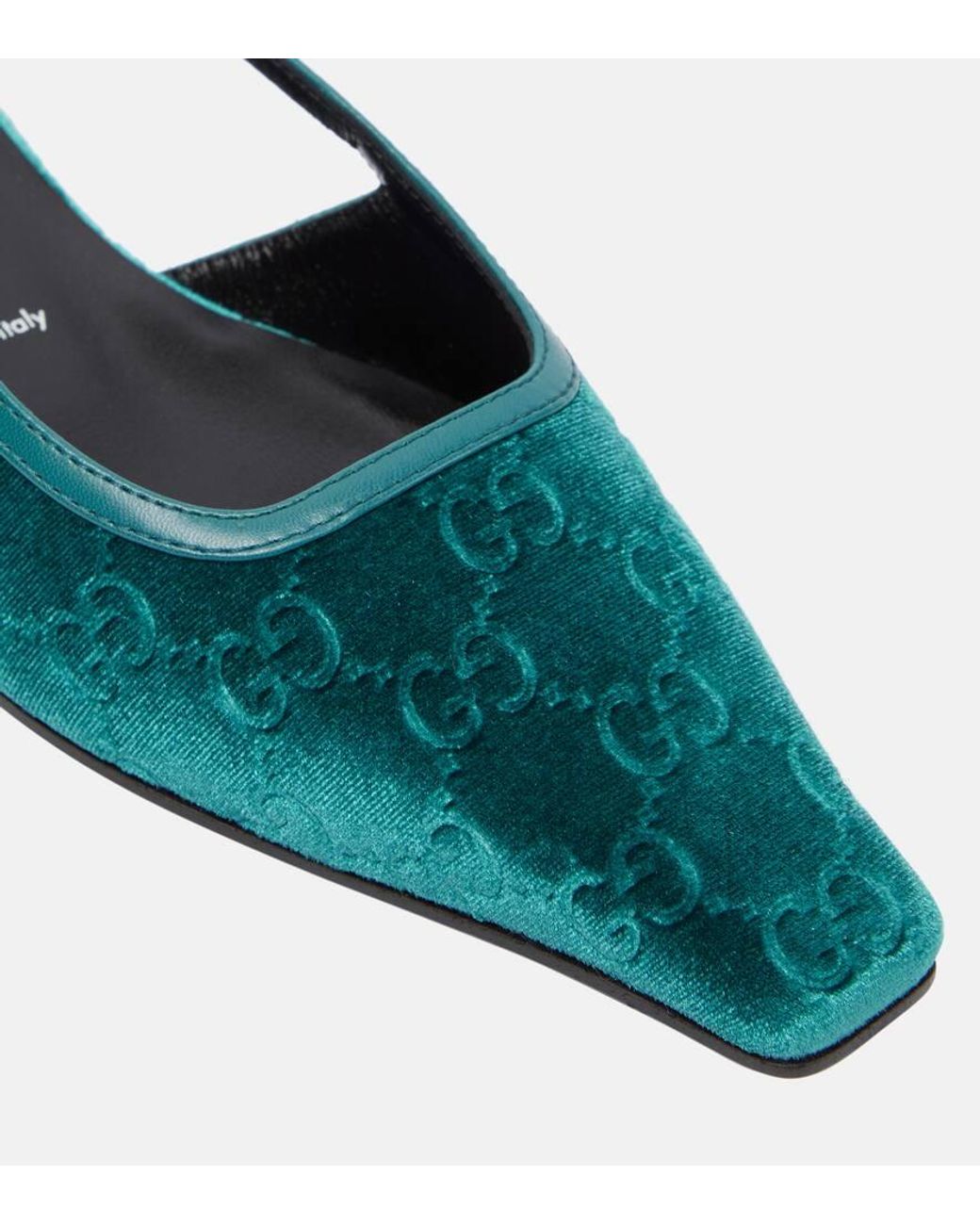 バレエシューズ GUCCI DARK GREEN GG FABRIC BALLERINAS Women's Gucci Horsebit ballet flat in dark green GG canvas