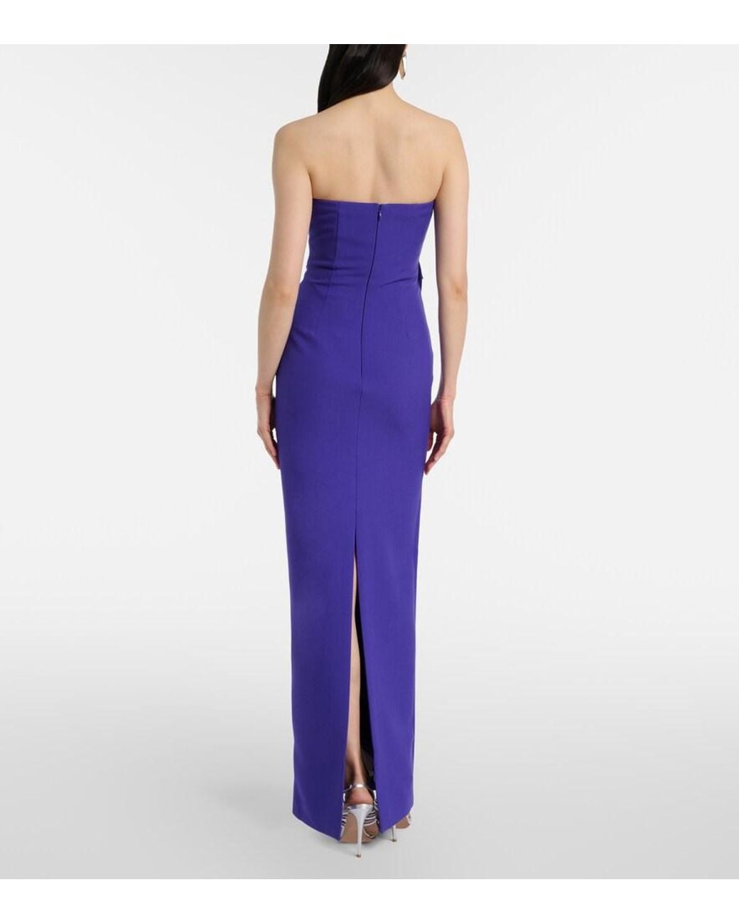 Roland Mouret Floral-Applique Gown in Purple | Lyst UK