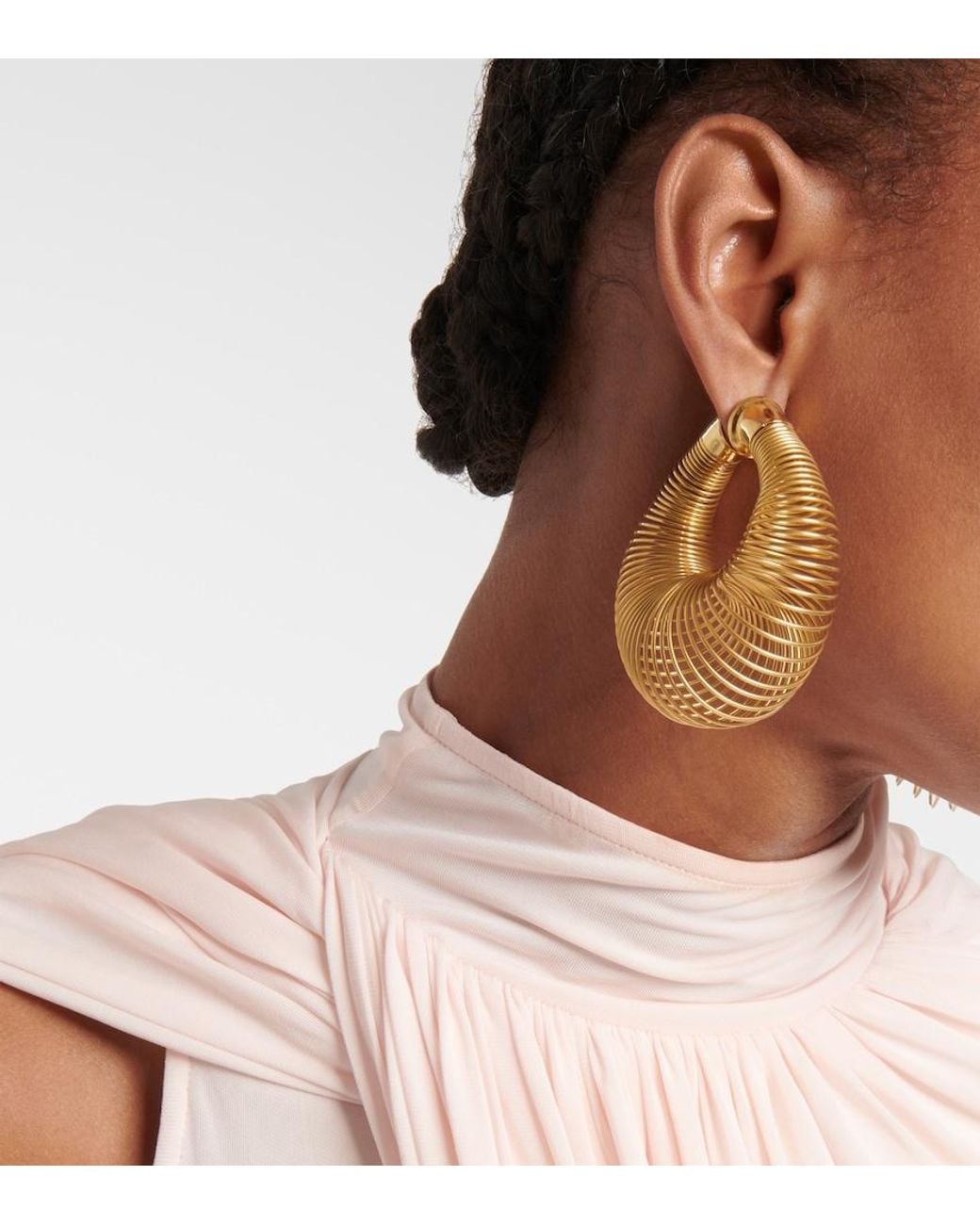 Alaïa Metallic Spiral Hoop Earrings