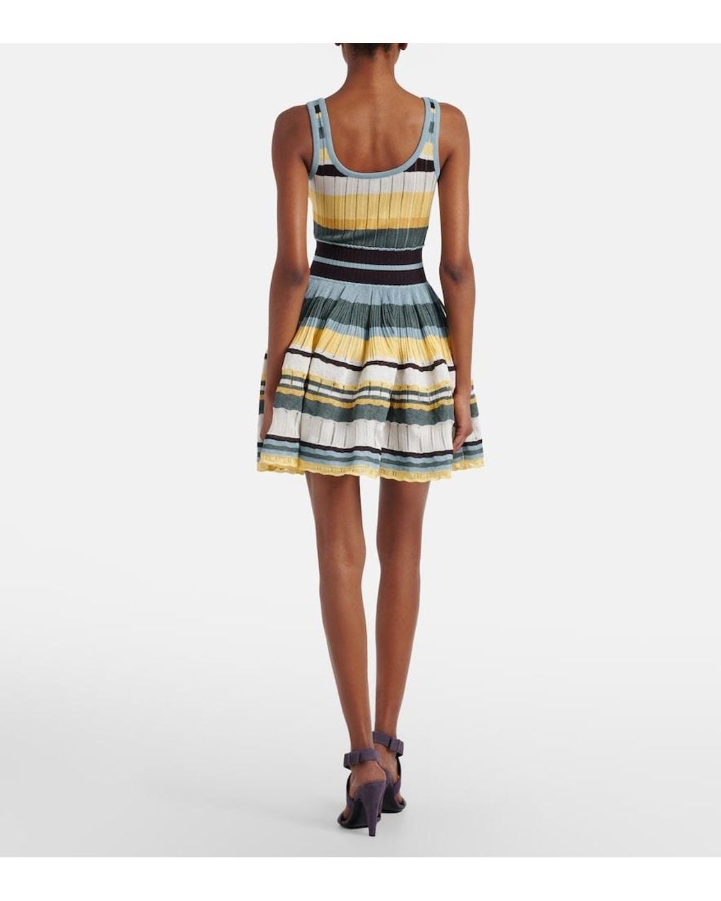 Alaïa Multicolor Knitted Striped Minidress