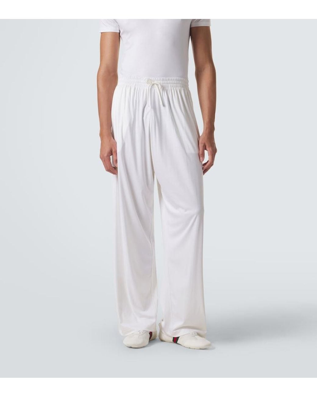 Gucci White Jersey Sweatpants for men