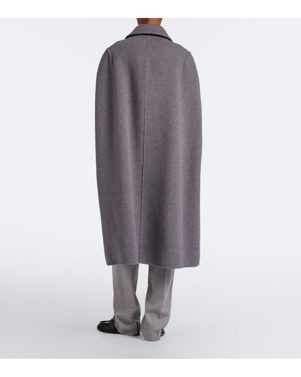 Bottega Veneta Gray Intrecciato Wool And Cashmere Cape