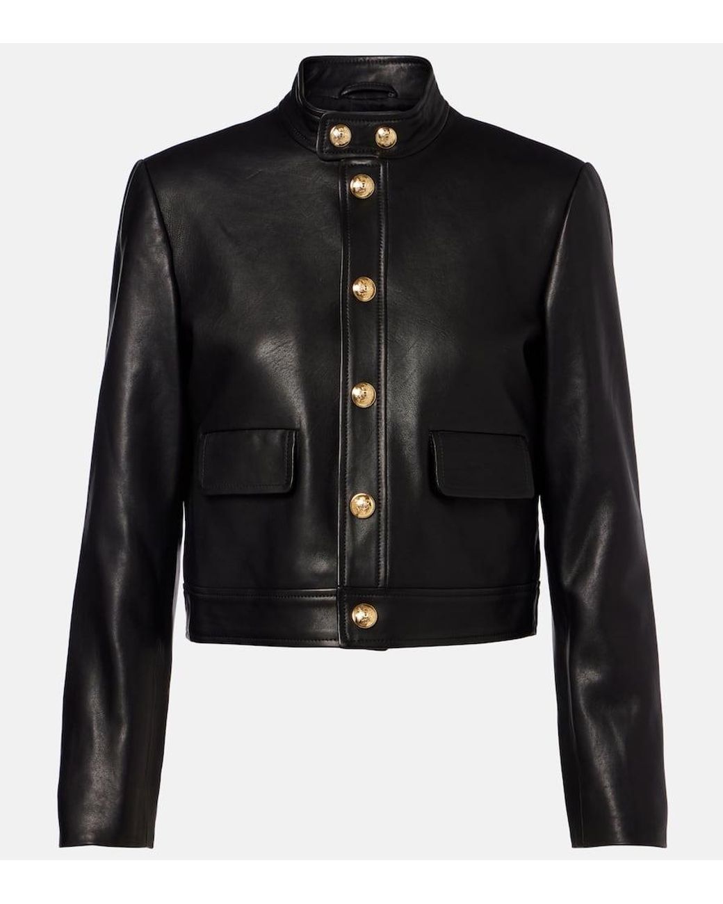 Nili Lotan Black Hadley Cropped Leather Jacket