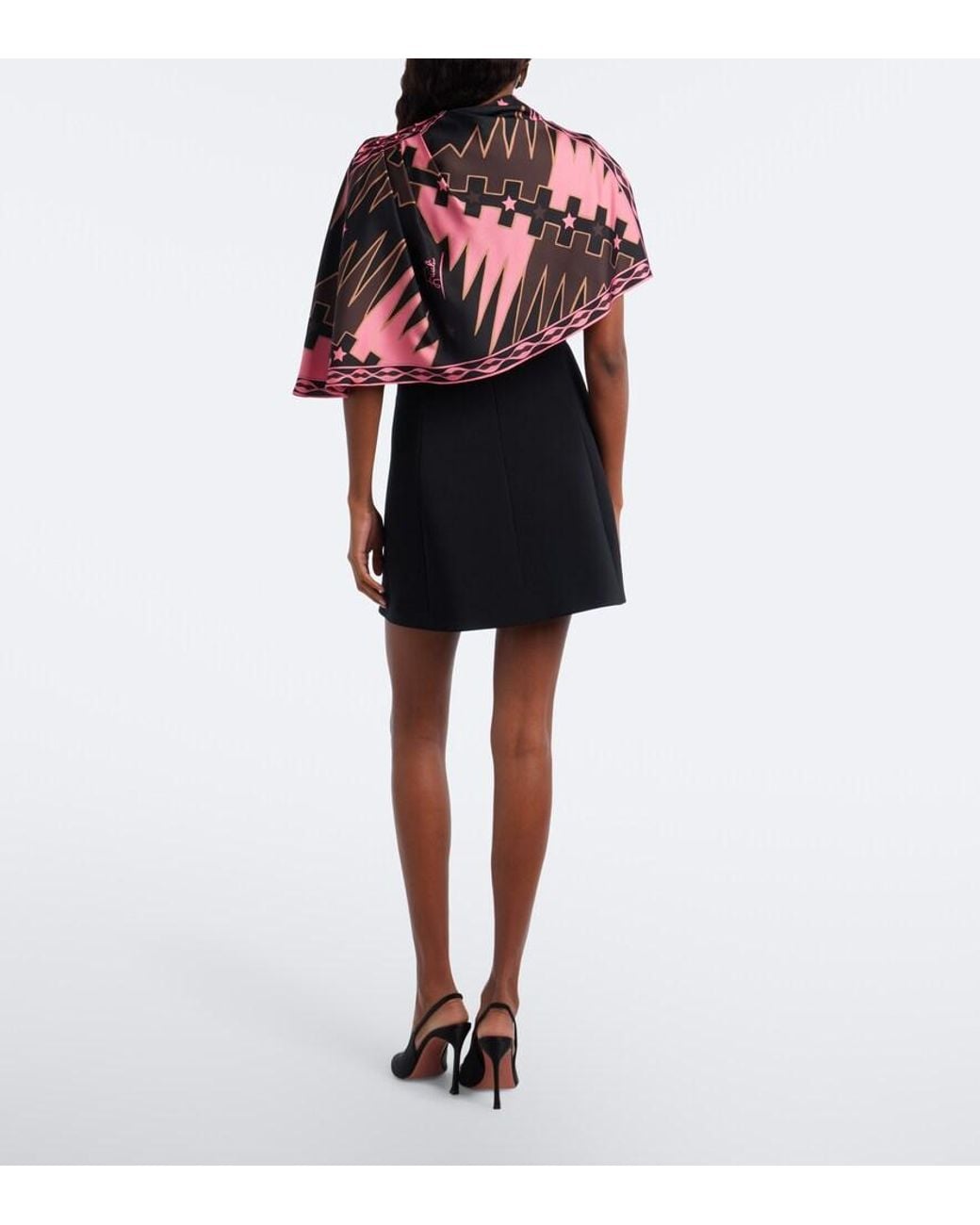 PUCCI Valdimontone Caped Cady Minidress in Black | Lyst
