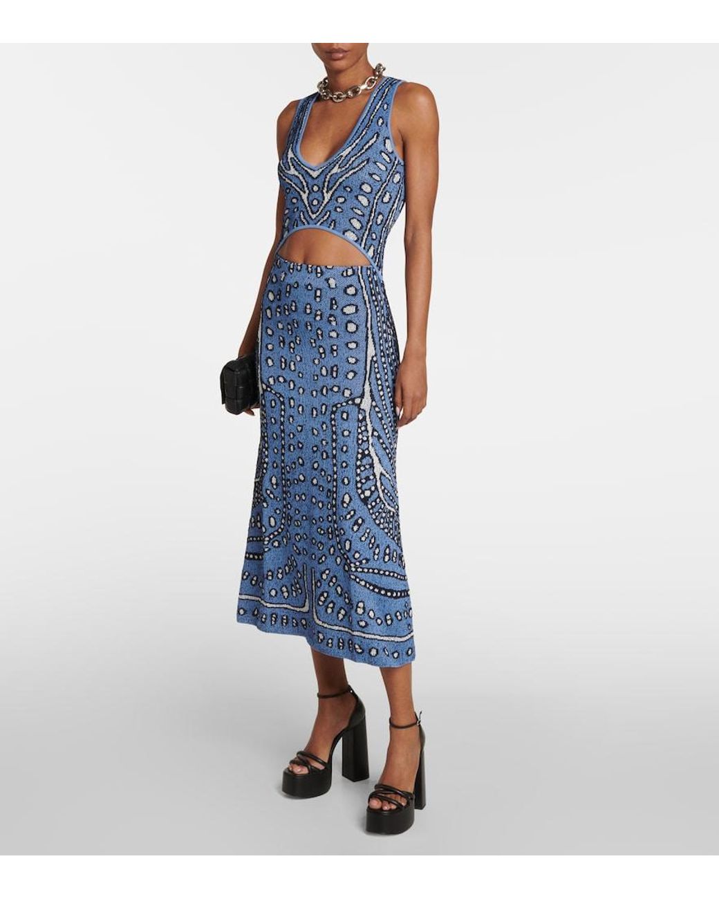 Altuzarra Blue Hannah Jacquard Knit Midi Dress