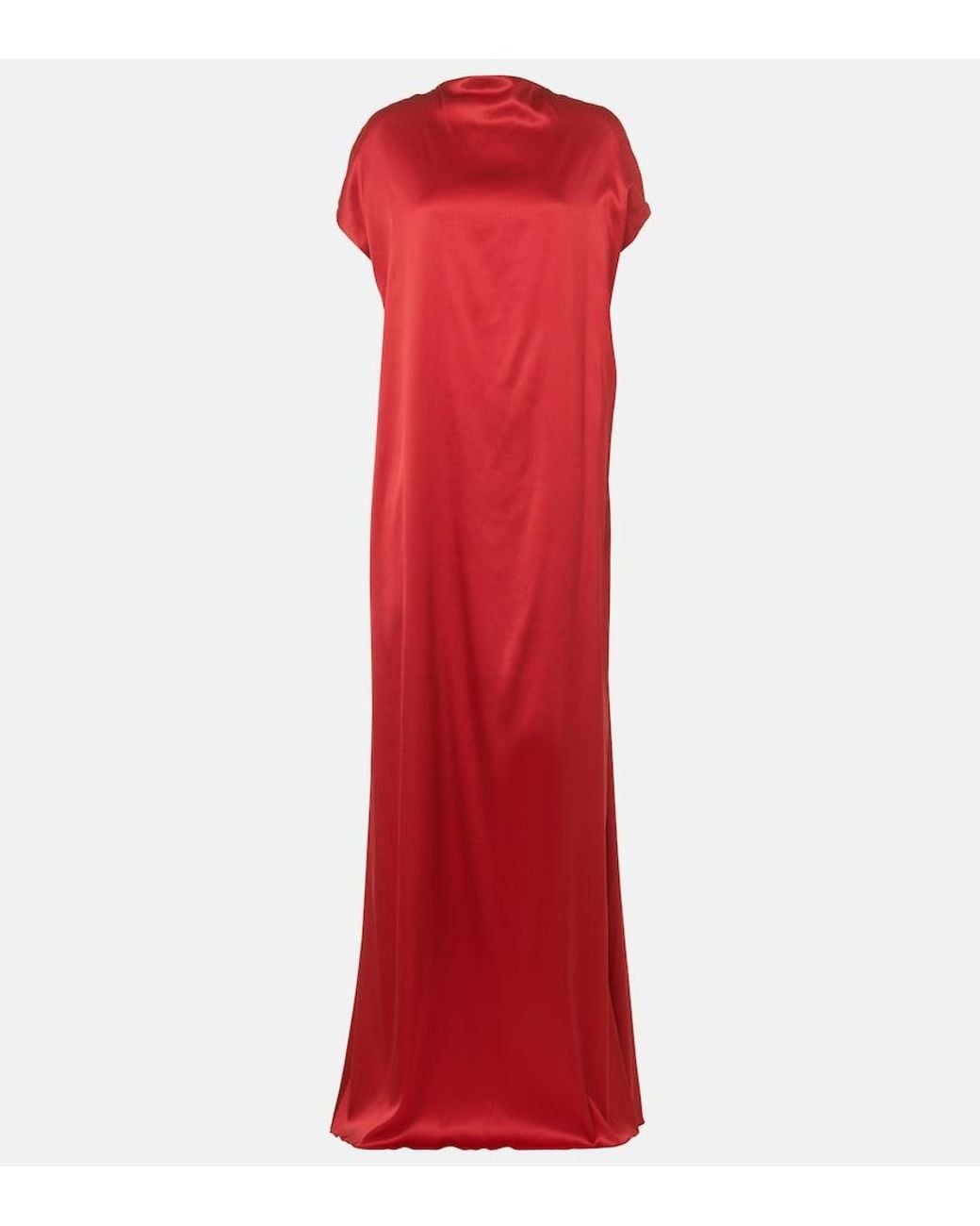 Dries Van Noten Red Silk-Blend Satin Gown