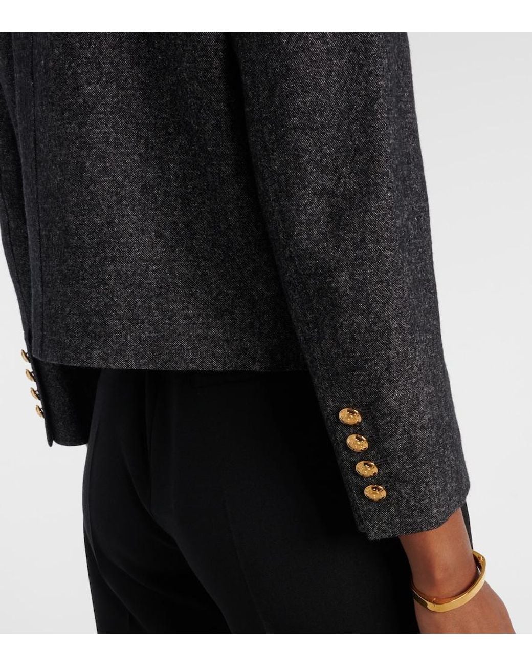 Nili Lotan Black Chamonix Cotton And Wool-Blend Jacket
