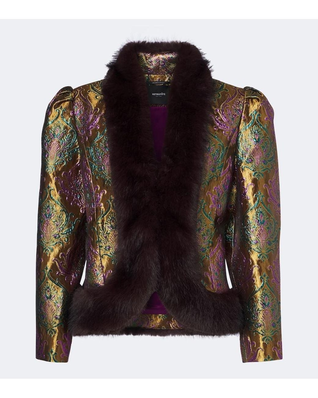 retroféte Black Delphira Brocade Jacket