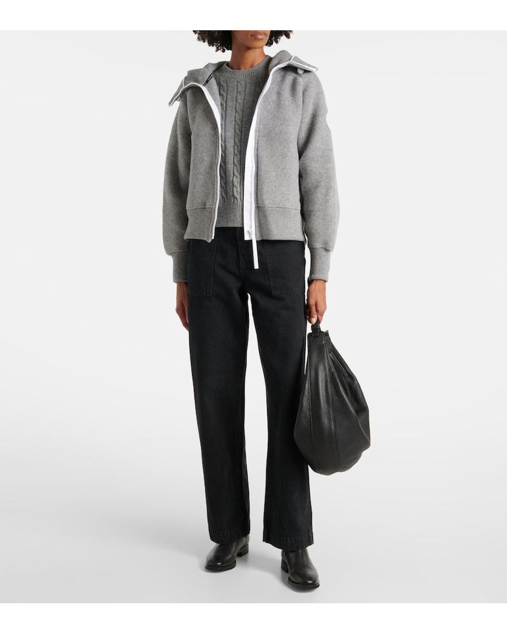 Canada Goose Gray Wool-Blend Bomber Jacket