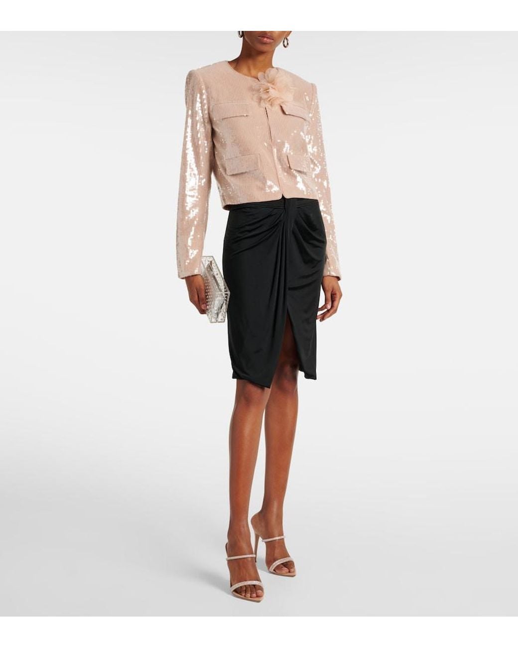 Self-Portrait Natural Sequined Jacket