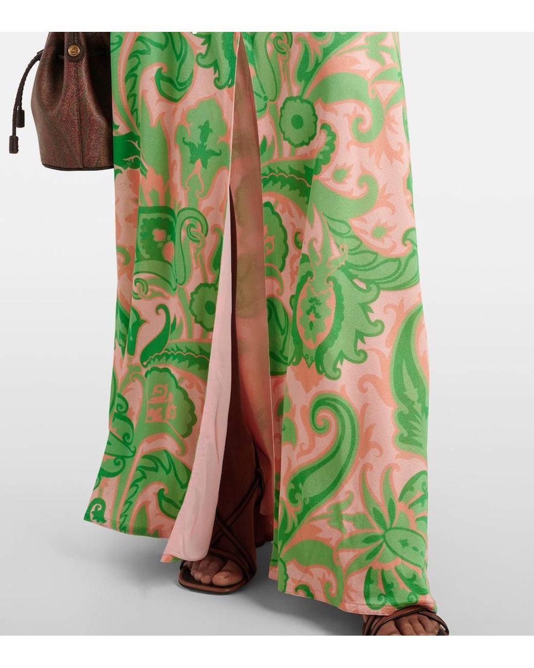 Etro Green Halterneck Maxi Dress