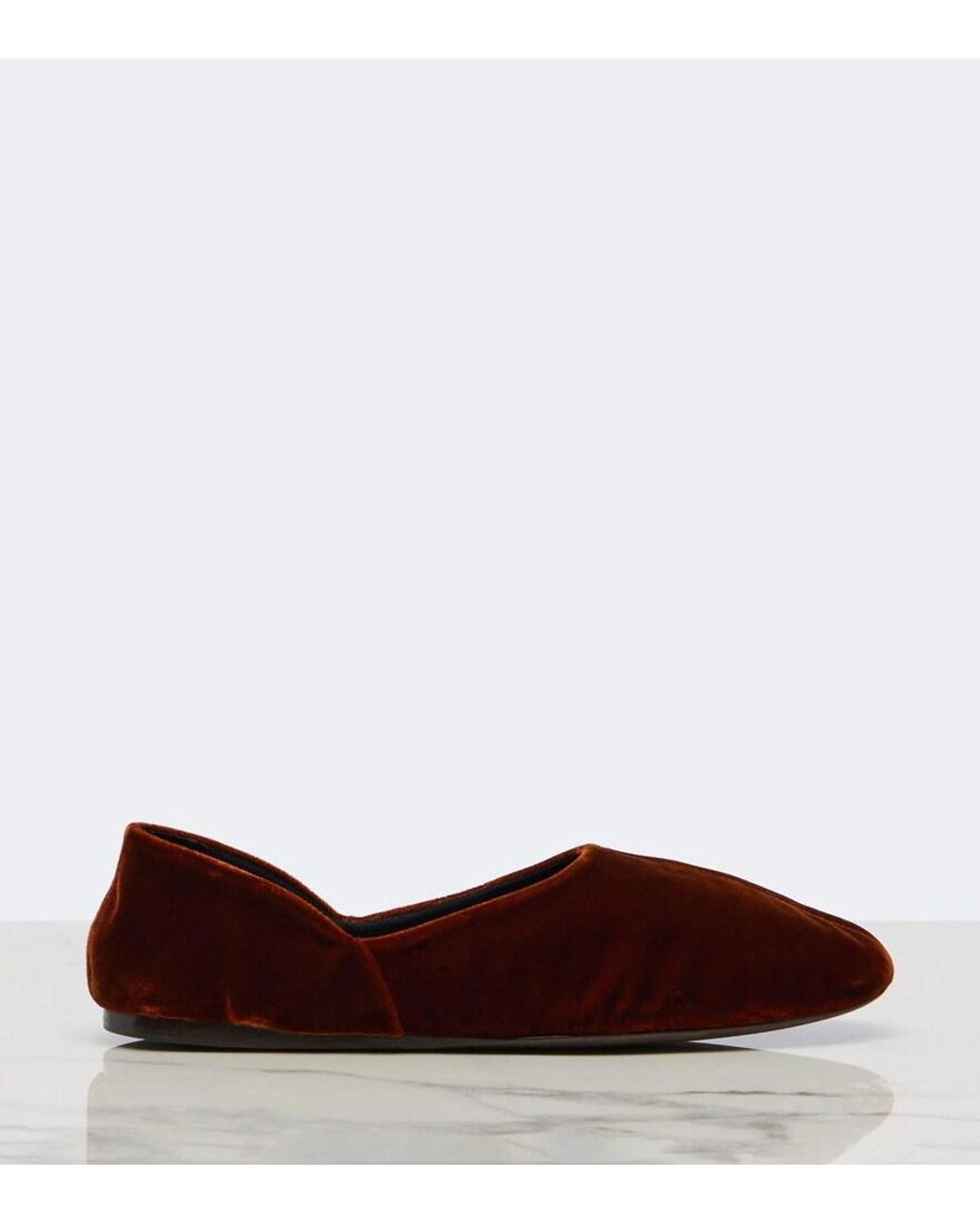 Khaite Brown Jane Velvet Ballet Flats