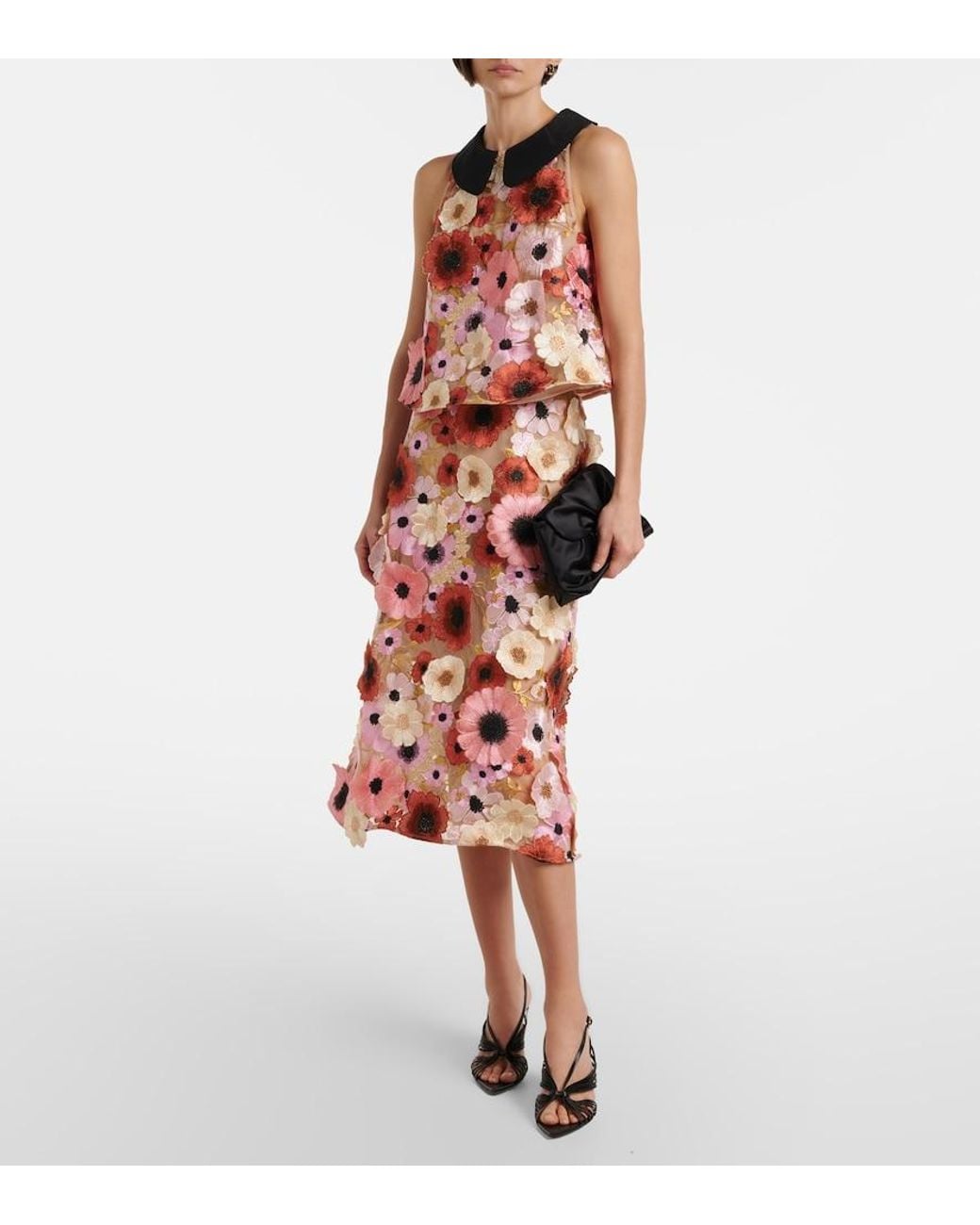 Dorothee Schumacher Pink Blooming Meadow Silk-Trimmed Top
