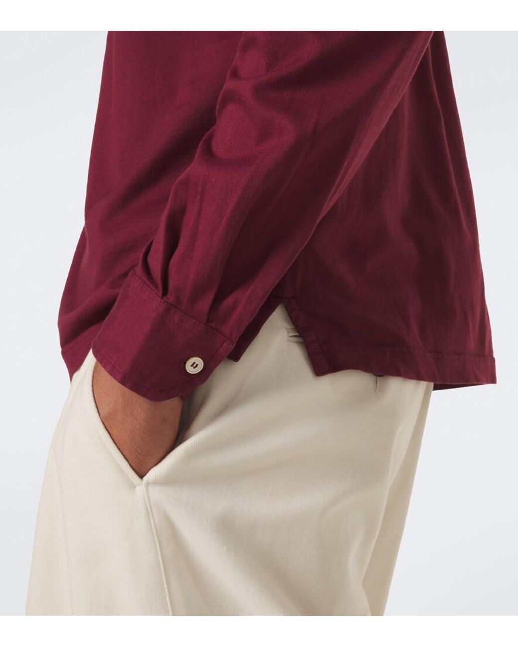 Fedeli Red Zero Cotton Jersey Polo Shirt for men