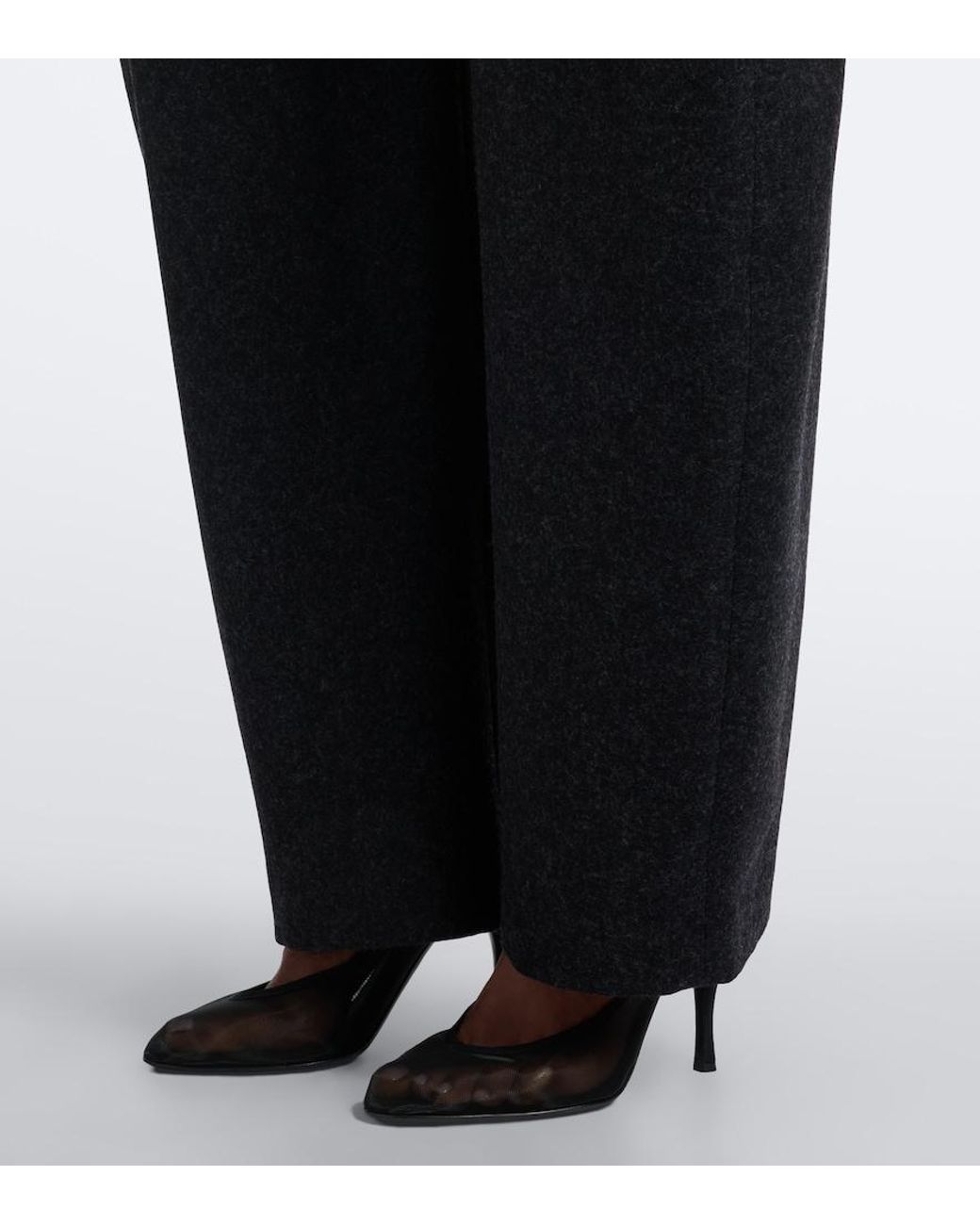Alaïa Black Virgin Wool Barrel-Leg Pants