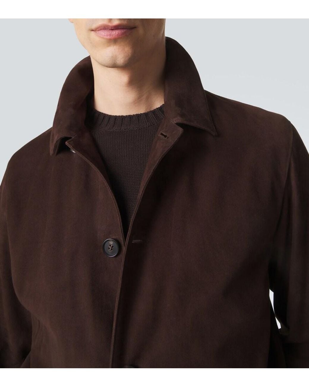 Saman Amel Jacke Aus Veloursleder in Brown für Herren