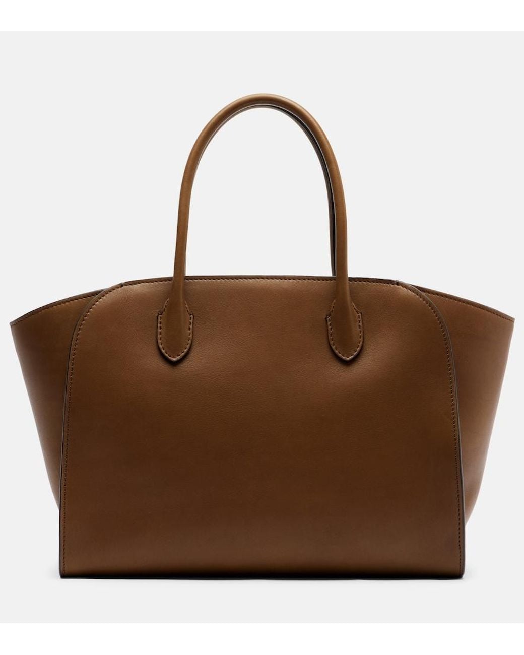 The Row Brown Marlo 12 Leather Tote Bag