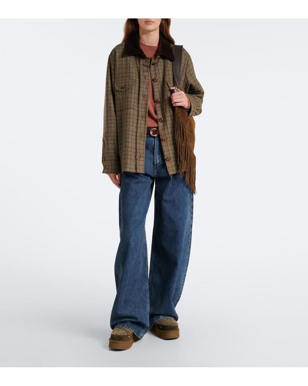 Mou Green Shearling And Suede Ankle Boots