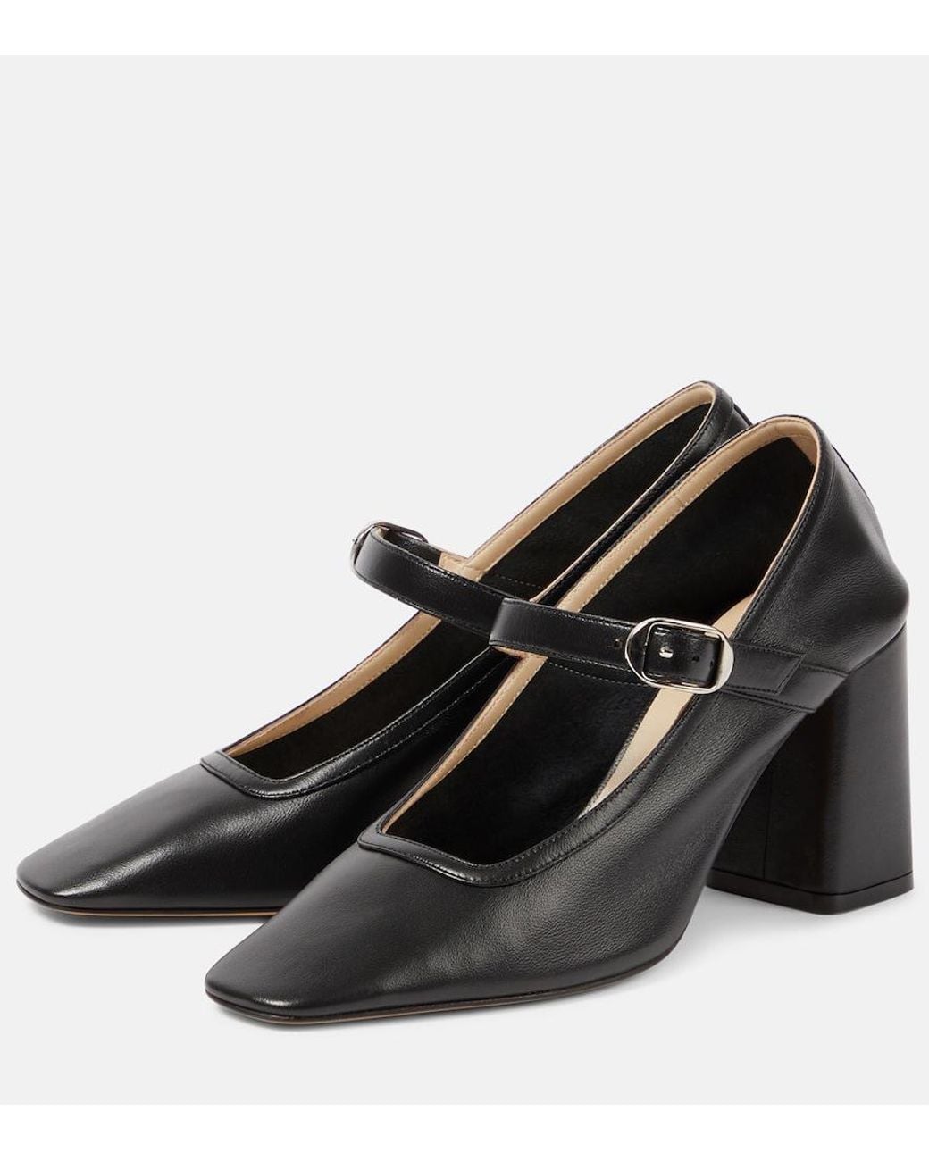 Le Monde Beryl Black Leather Mary Jane Pumps