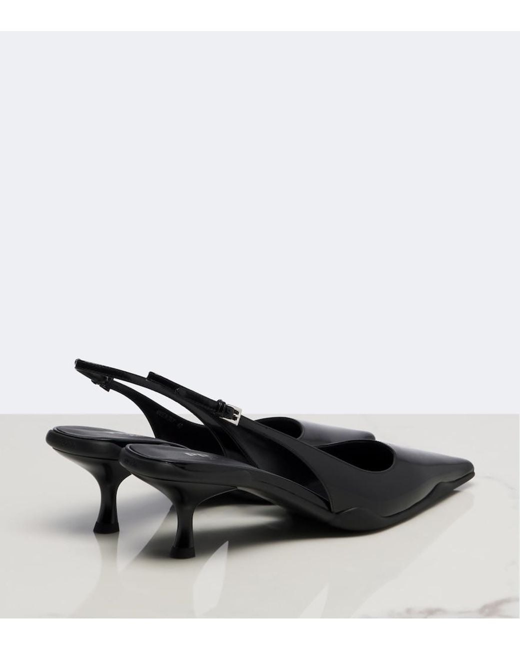 Prada Black Leather Slingback Pumps
