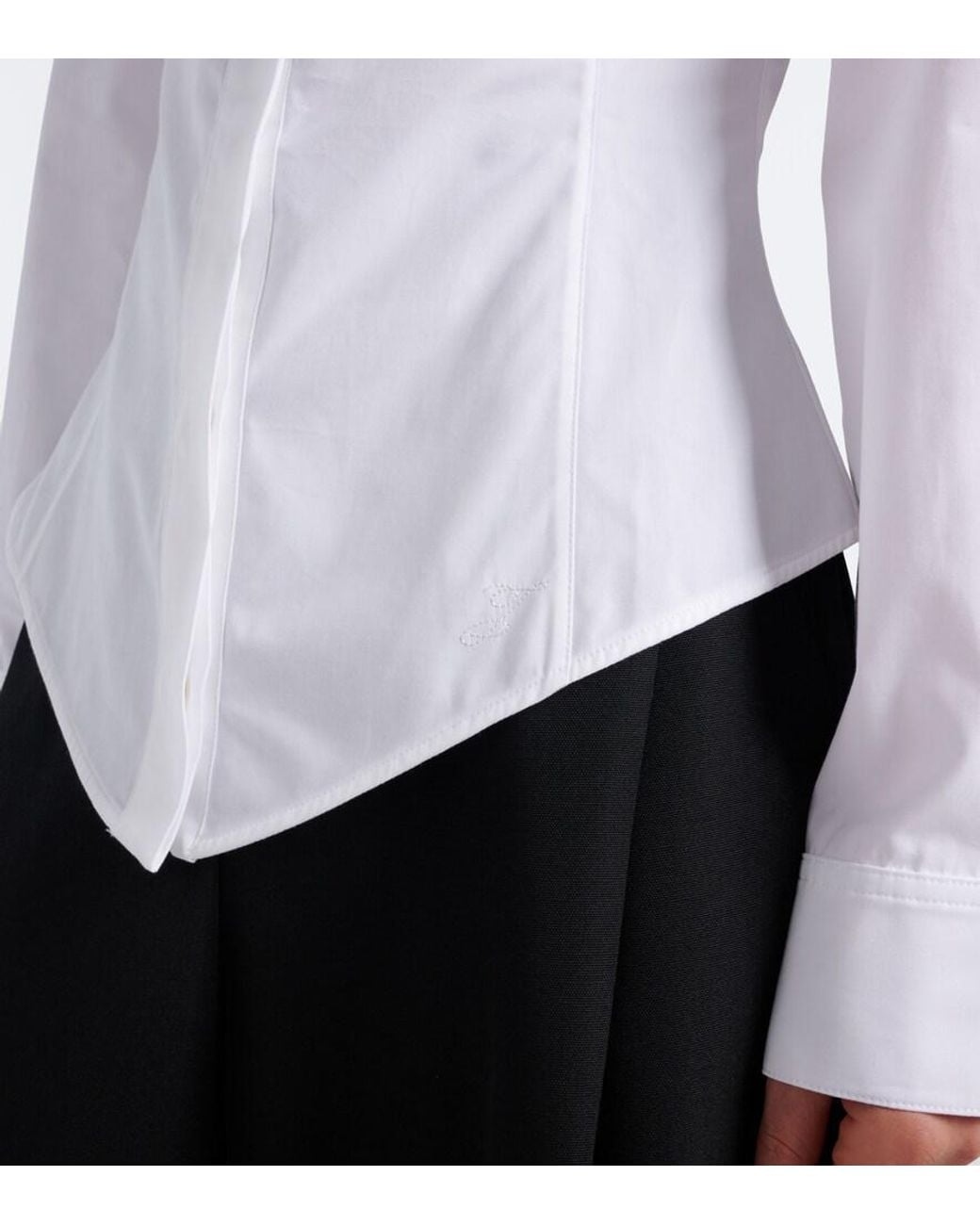 Jacquemus White Triangle Cotton Poplin Shirt