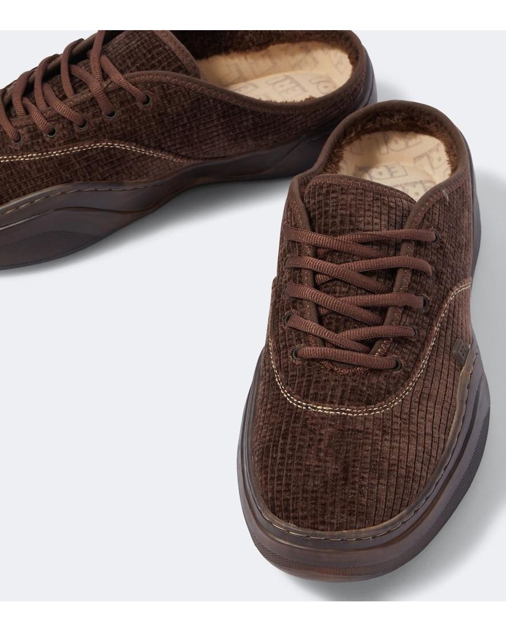 ERL Brown Camino Corduroy Mules for men