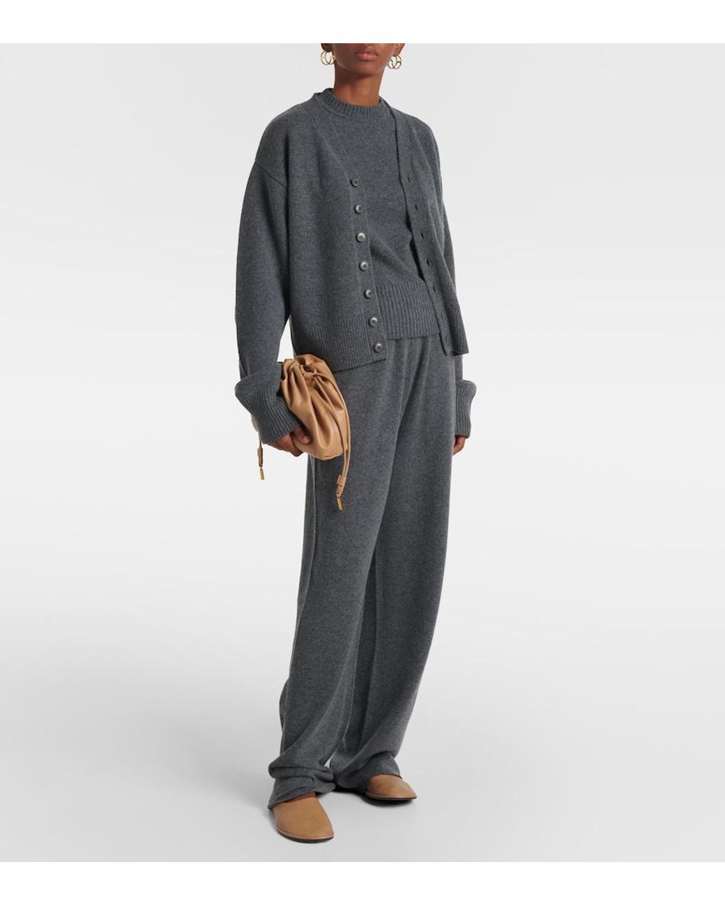 Extreme Cashmere Gray Cashmere-Blend Sweatpants