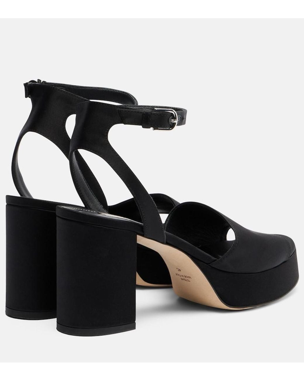 Totême Black Satin Platform Sandals