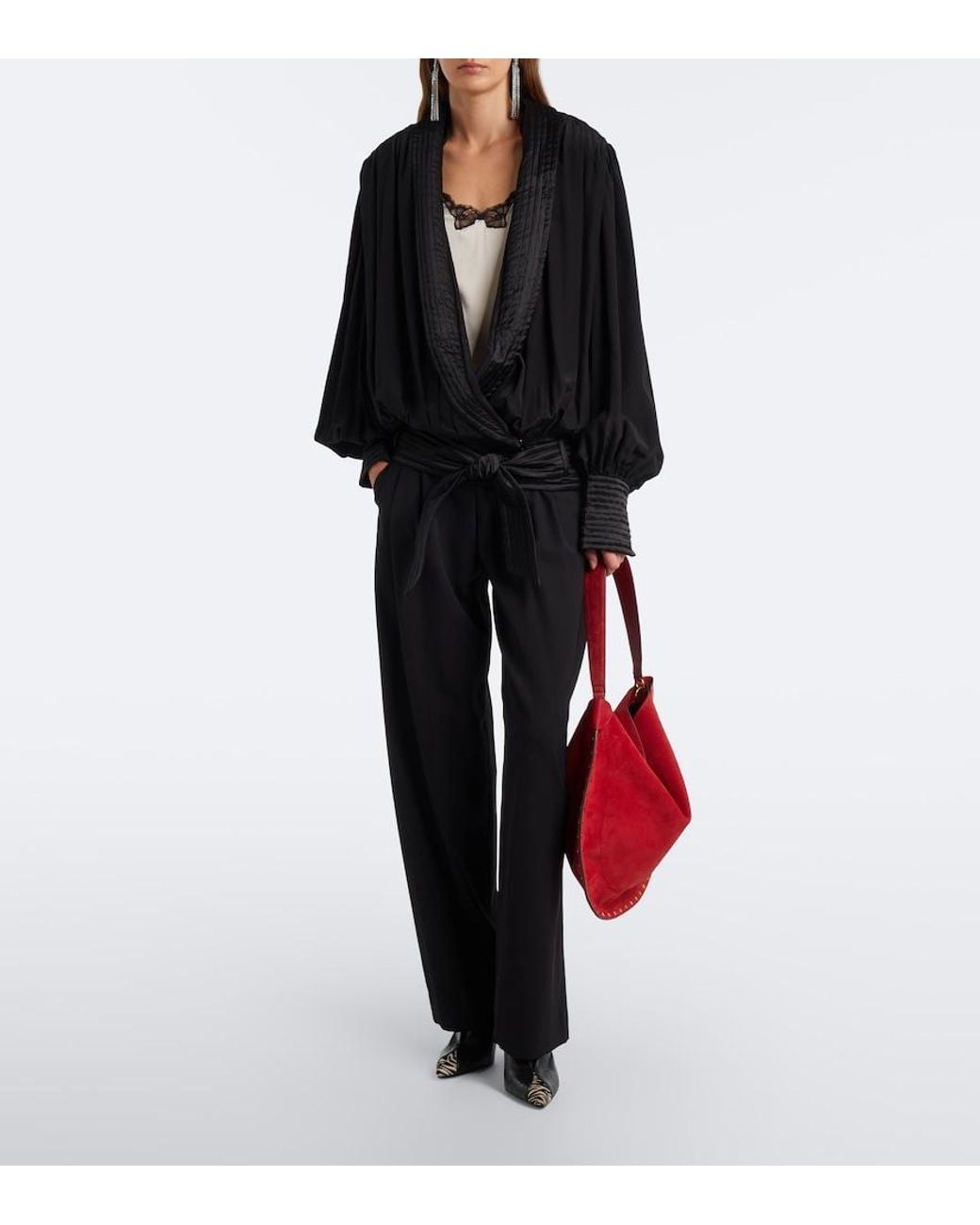 Isabel Marant Red Oskan Suede Shoulder Bag