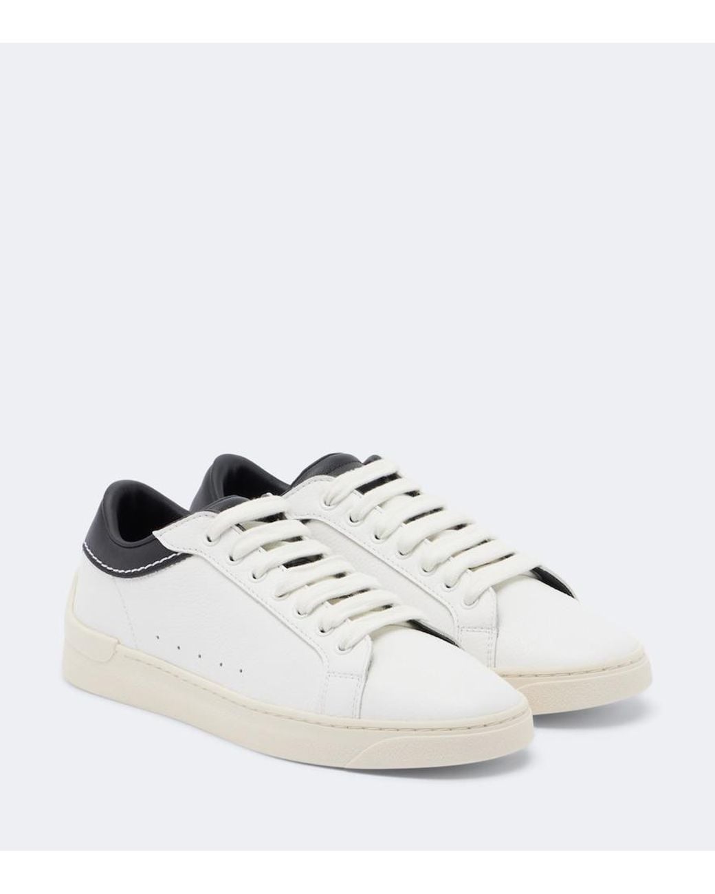 McQueen White Axle Leather Sneakers