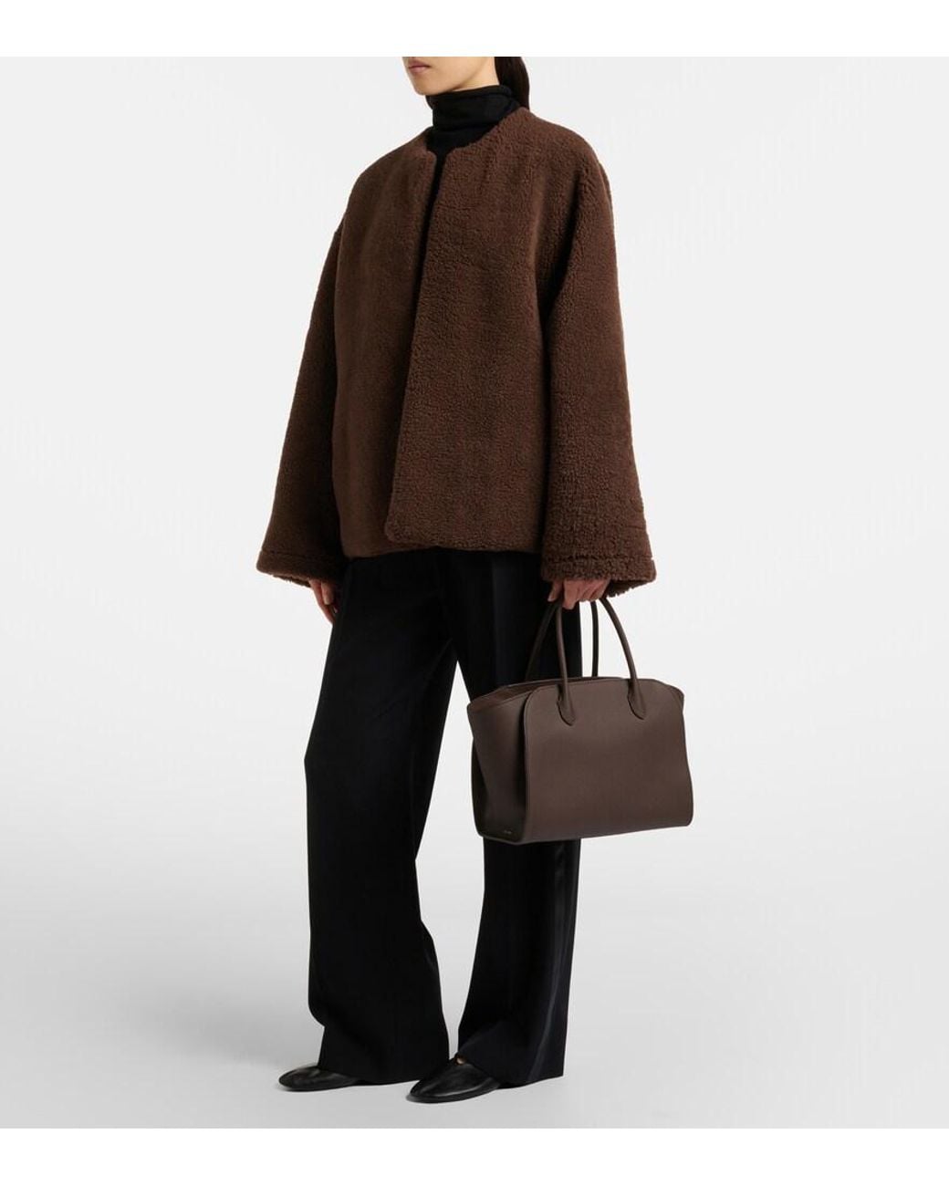 The Row Black Marlo 12 Leather Tote Bag