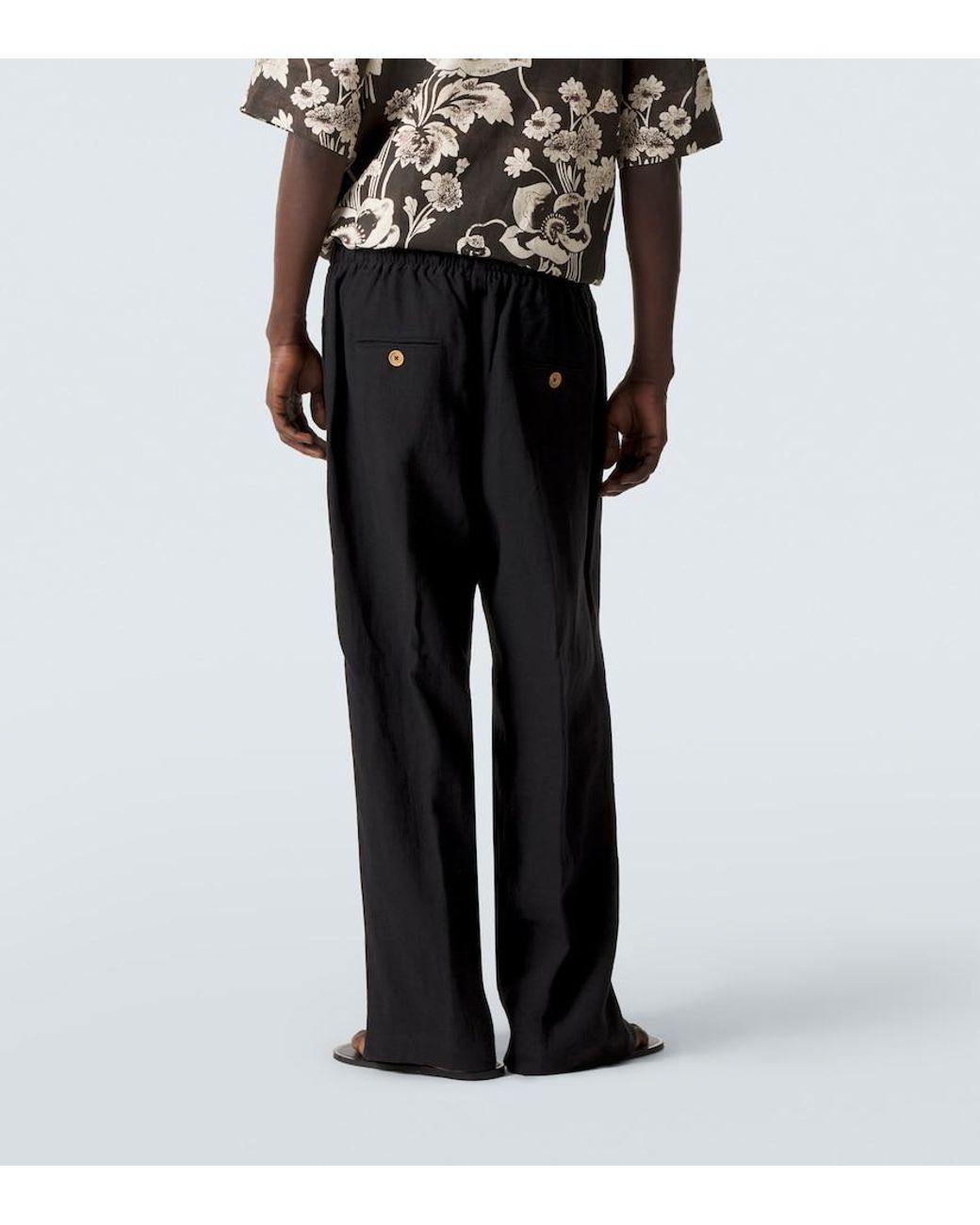 Pantalon Ample En Lin Commas pour homme en coloris Black