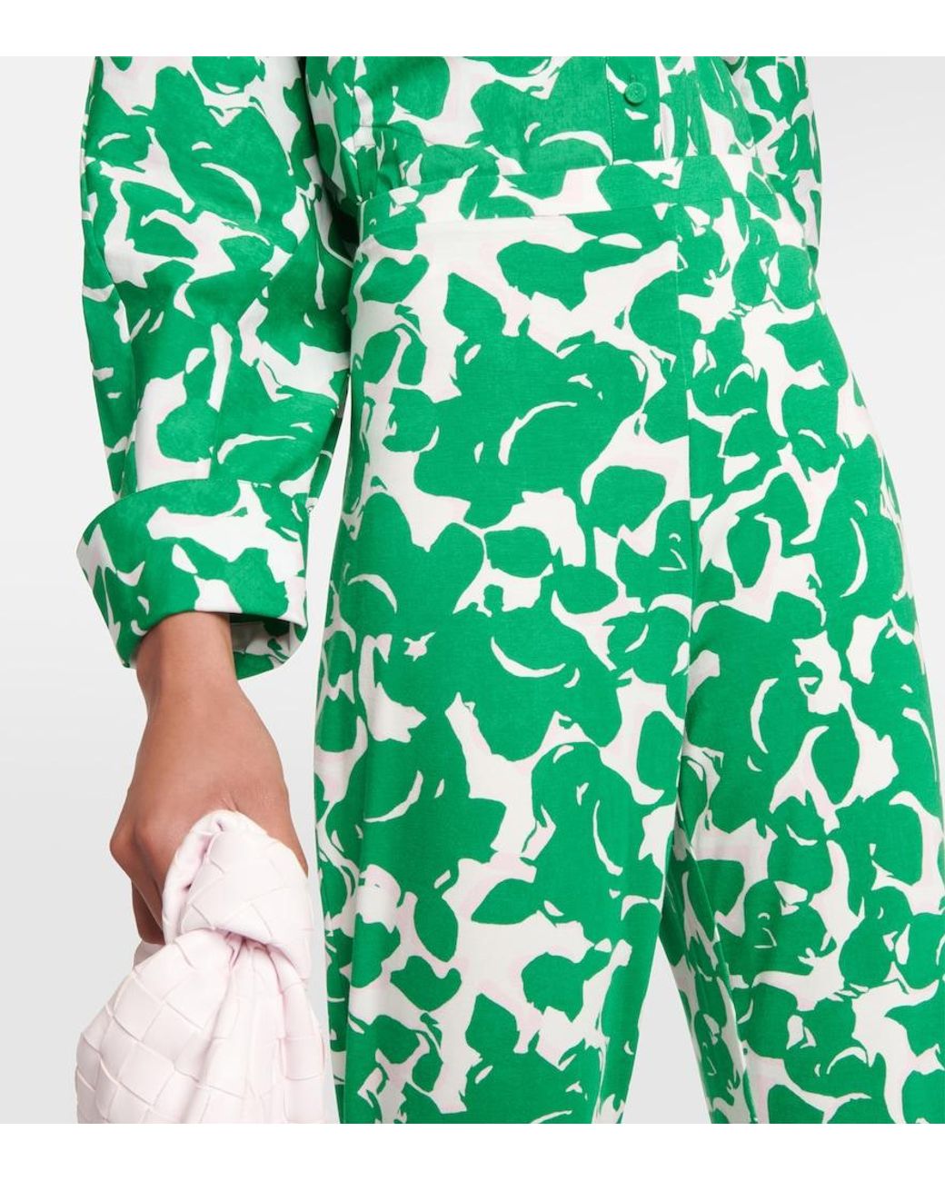 Diane von Furstenberg Green Brooklyn Printed Flared Pants