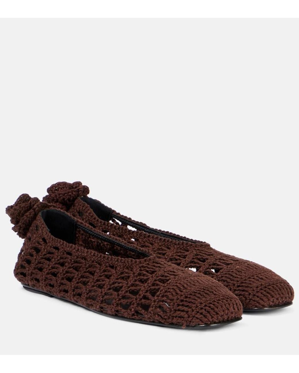 Magda Butrym Brown Crochet Ballet Flats