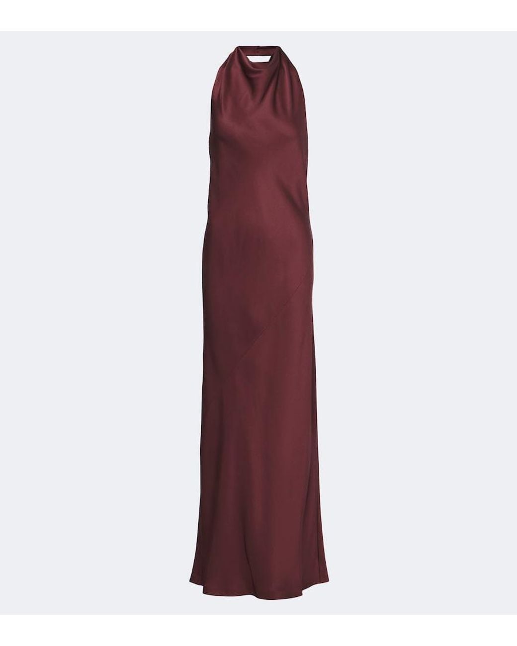 Brunello Cucinelli Purple Halterneck Silk Satin Gown