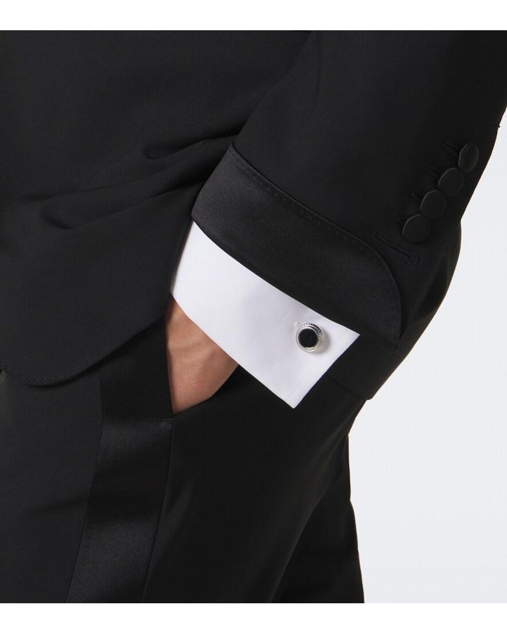 Dunhill White Sterling Cufflinks With Onyx for men