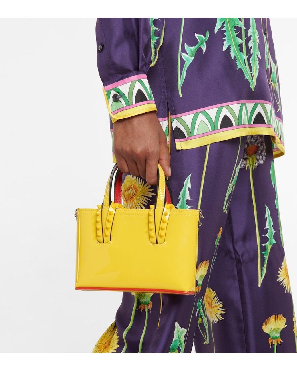 Christian Louboutin Multicolor Cabata Nano Patent Leather Tote Bag