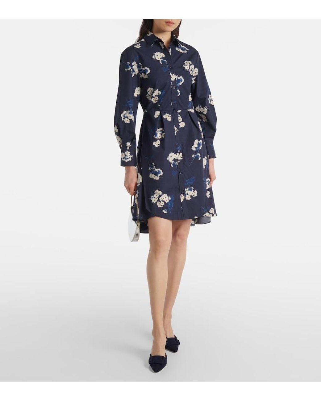 Erdem Blue Cotton Shirt Dress