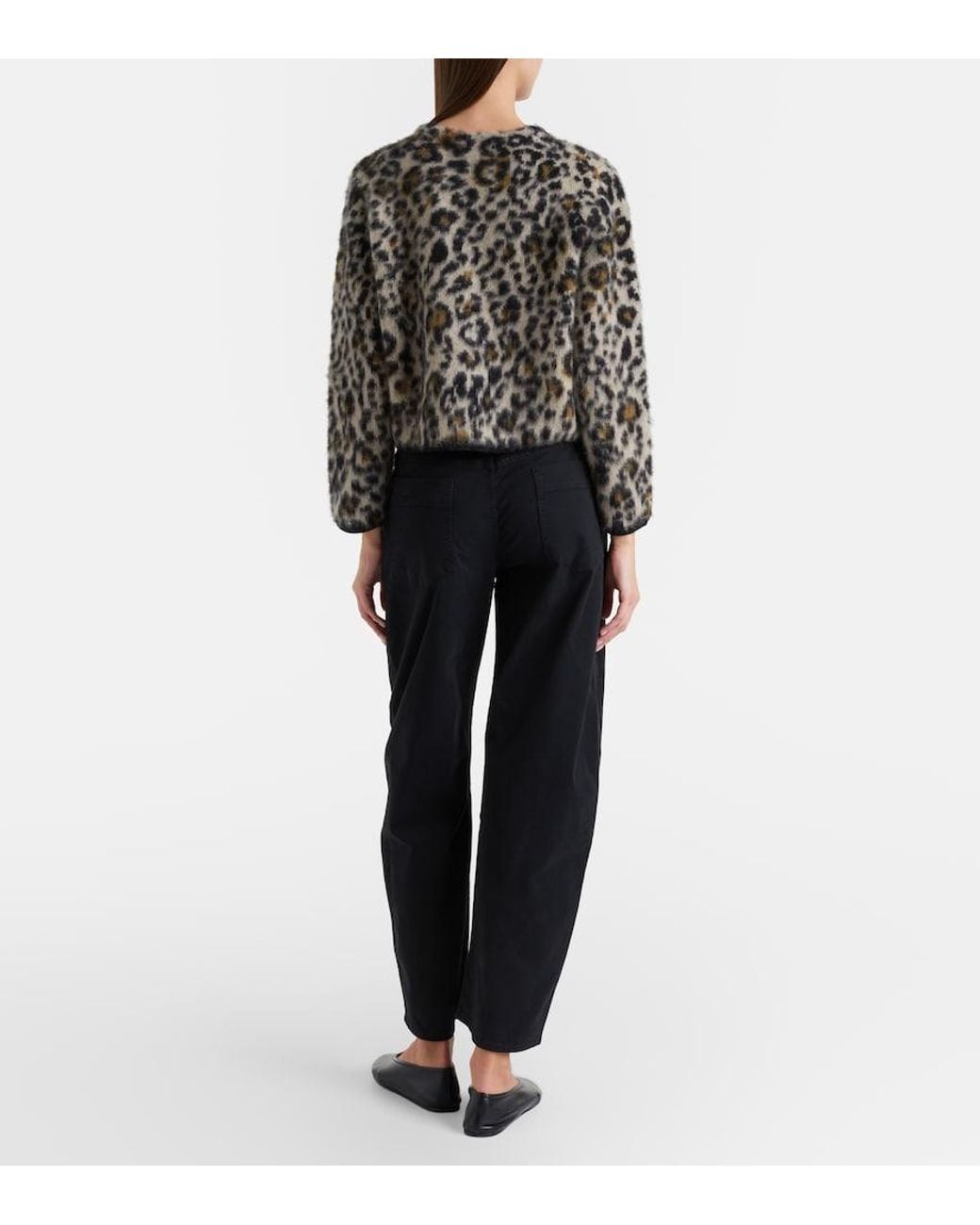 Nili Lotan Black Tribeca Cotton Twill Barrel-Leg Pants