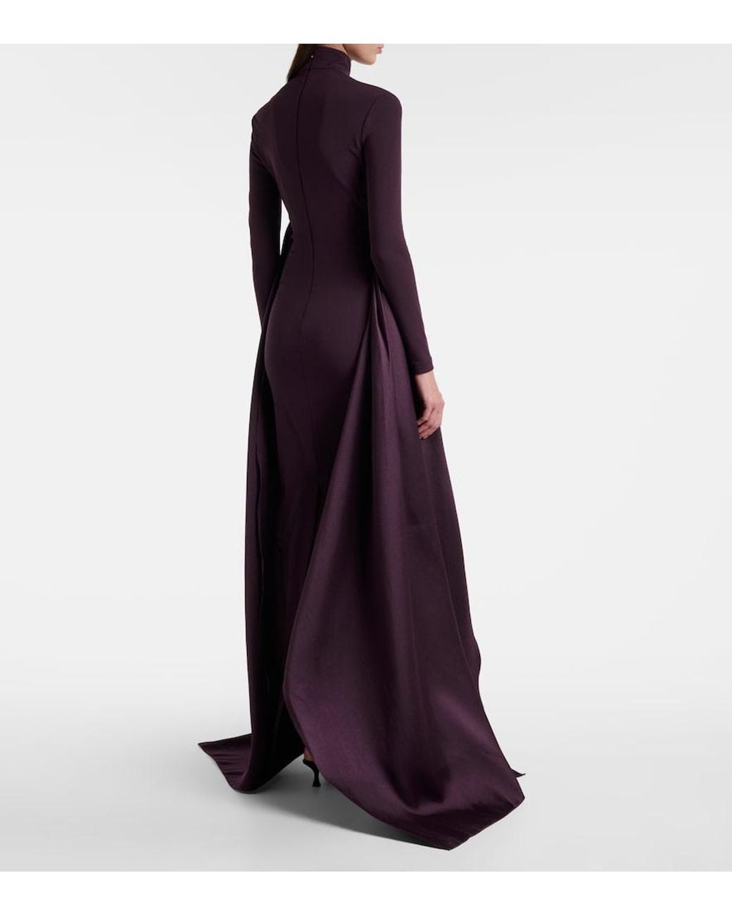 Solace London Purple Olivia Draped Gown