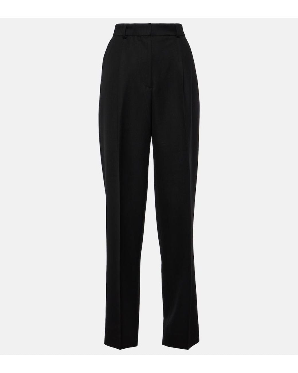 Totême Black High-Rise Tapered Pants