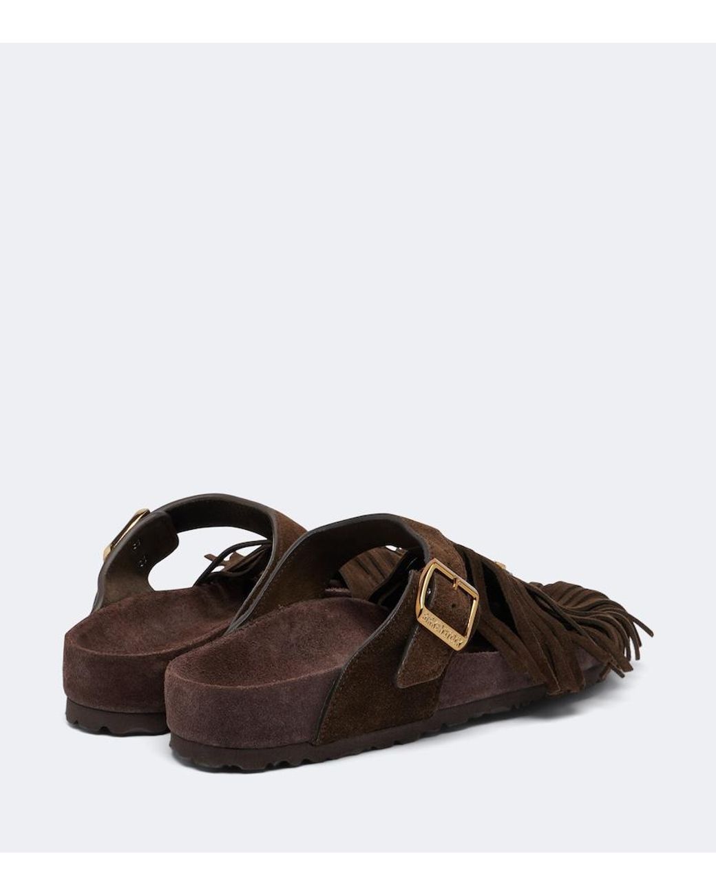 Etro Brown X Birkenstock Gizeh Fringed Suede Sandals