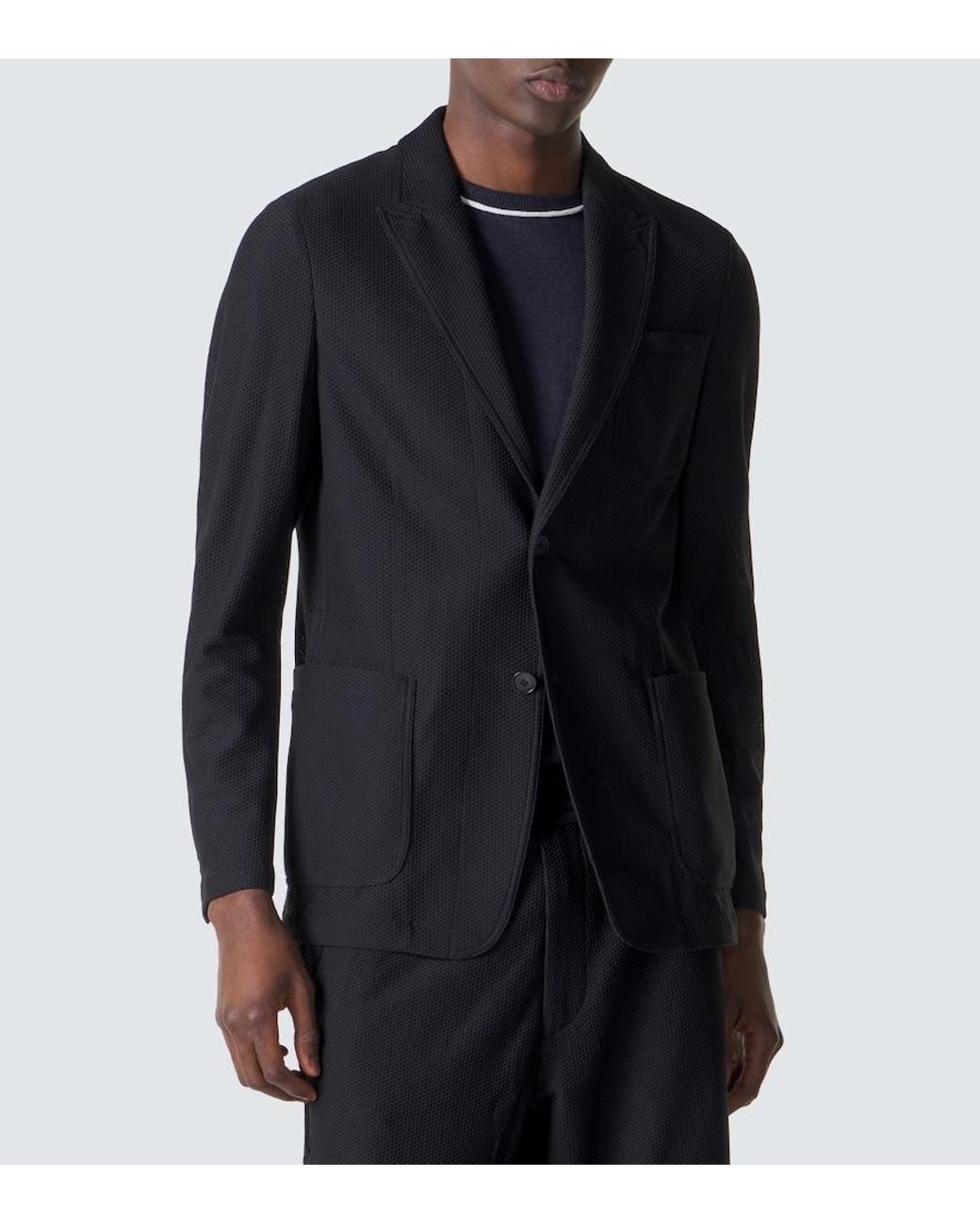 Giorgio Armani Blue Icon Single-Breasted Blazer for men